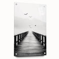 Misty Pier with Birds - Fine Art Photography Framed Prints