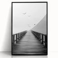 Misty Pier with Birds - Fine Art Photography Framed Prints