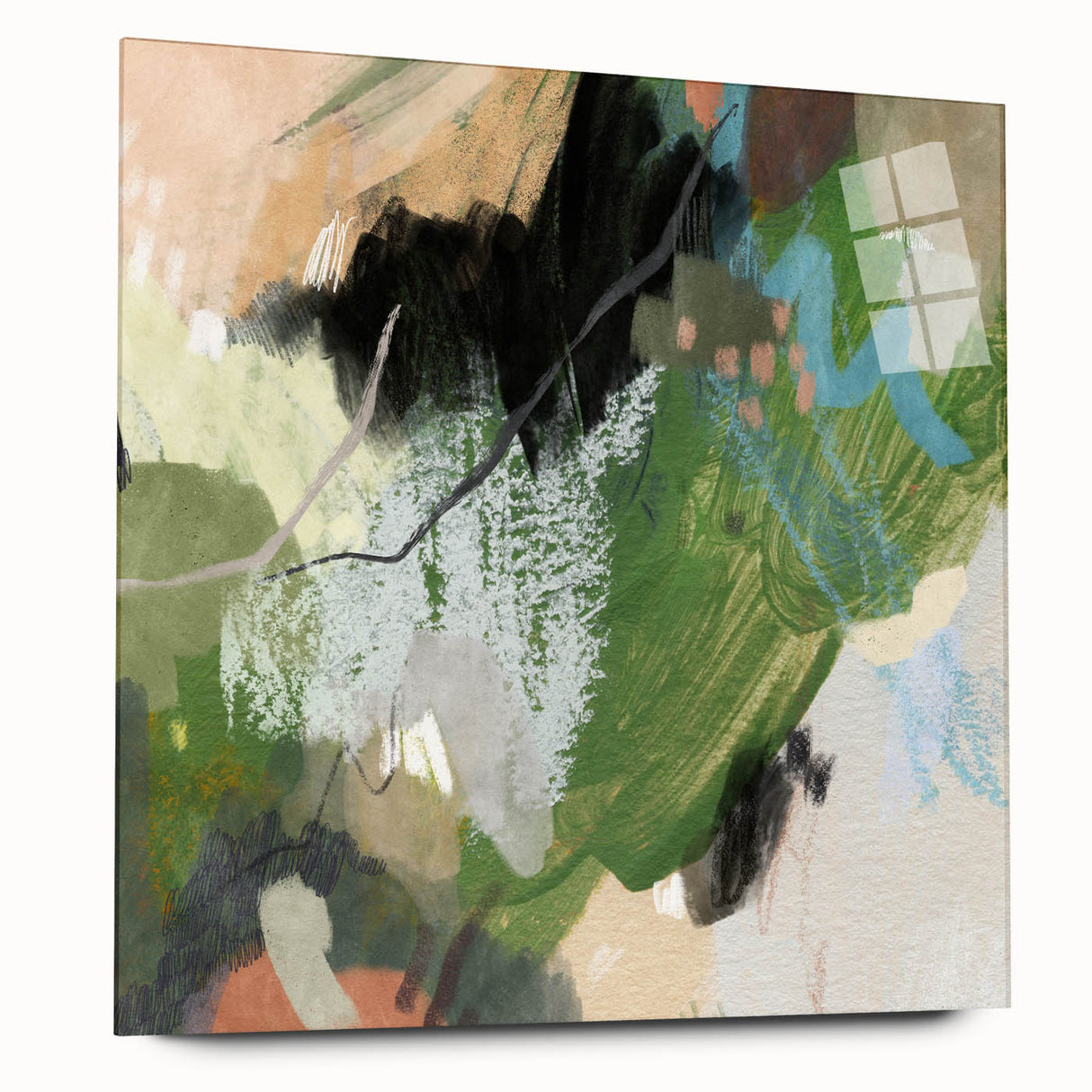 Earthen Harmony Abstracts – Green and Beige Nature-Inspired Wall Art