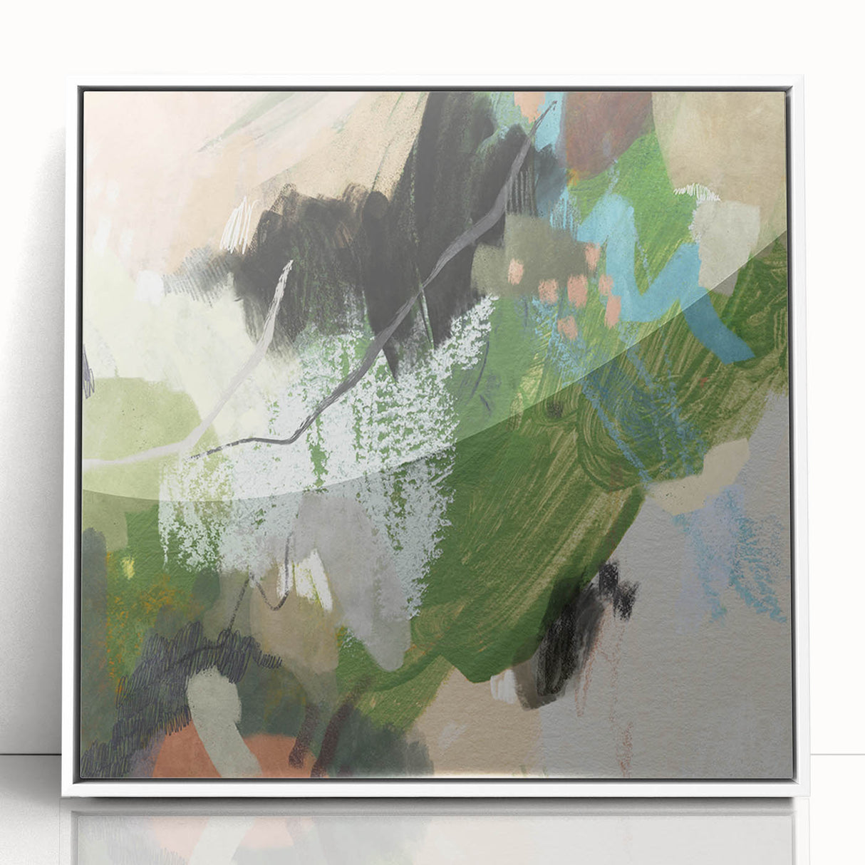 Earthen Harmony Abstracts – Green and Beige Nature-Inspired Wall Art