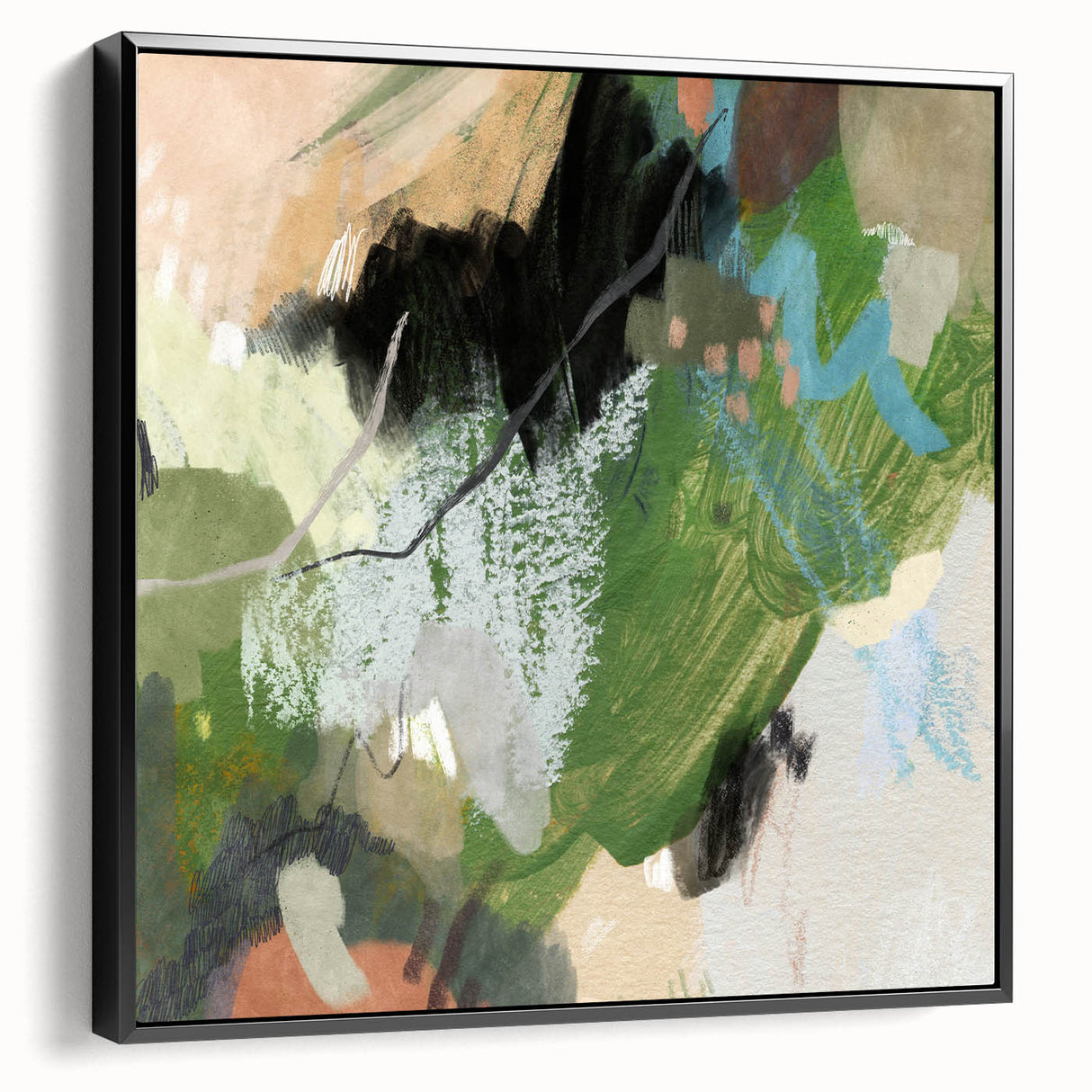 Earthen Harmony Abstracts – Green and Beige Nature-Inspired Wall Art