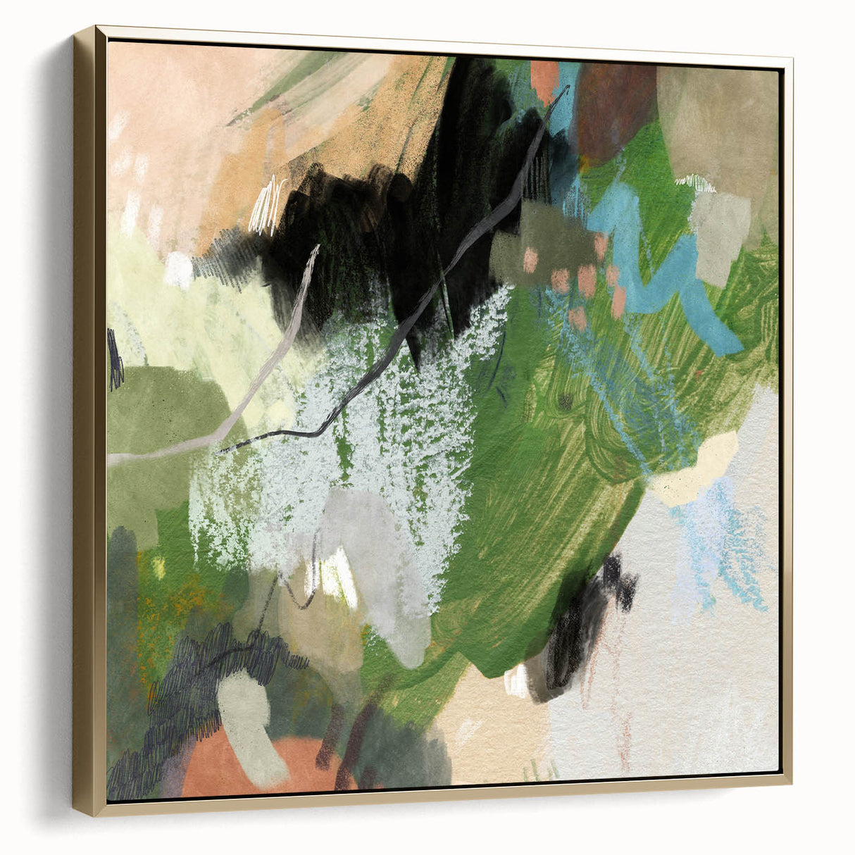 Earthen Harmony Abstracts – Green and Beige Nature-Inspired Wall Art