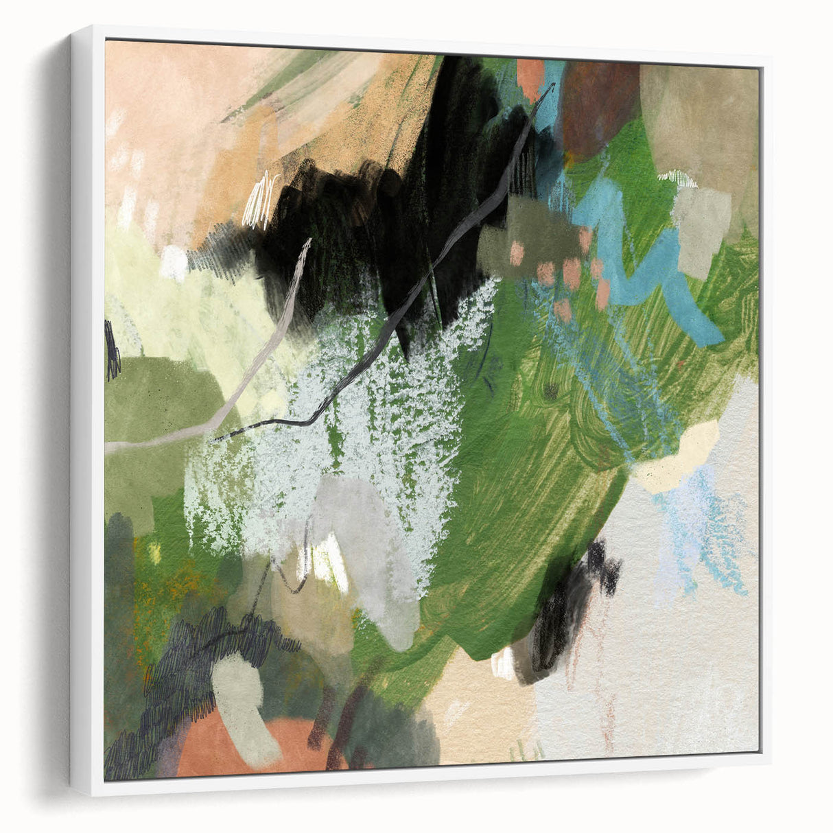 Earthen Harmony Abstracts – Green and Beige Nature-Inspired Wall Art