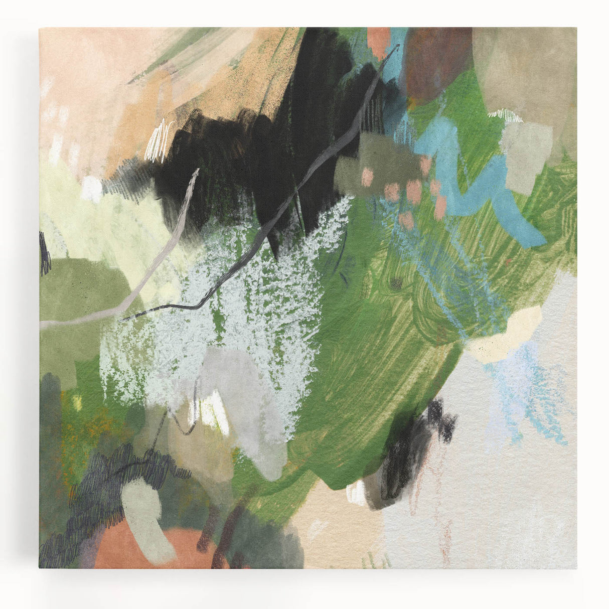 Earthen Harmony Abstracts – Green and Beige Nature-Inspired Wall Art