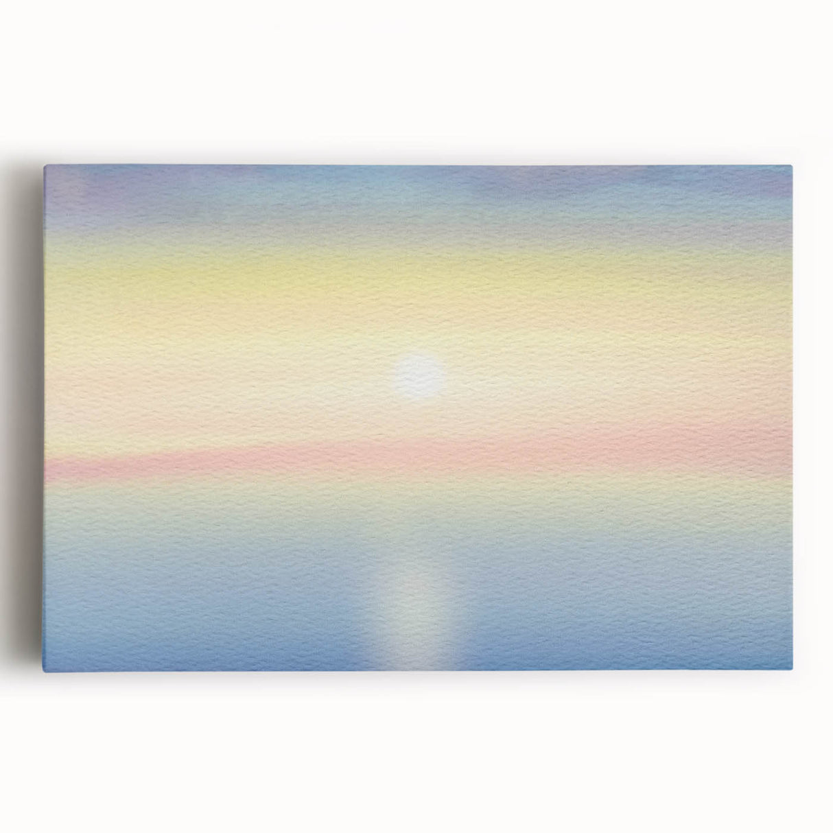 Minimalist Coastal Landscape Art – Pastel Ocean Sunrise Serenity