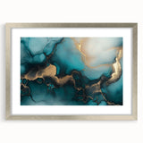 Ocean Veins – Fluid Art Paintings for Walls in Teal and Gold