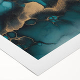 Ocean Veins – Fluid Art Paintings for Walls in Teal and Gold