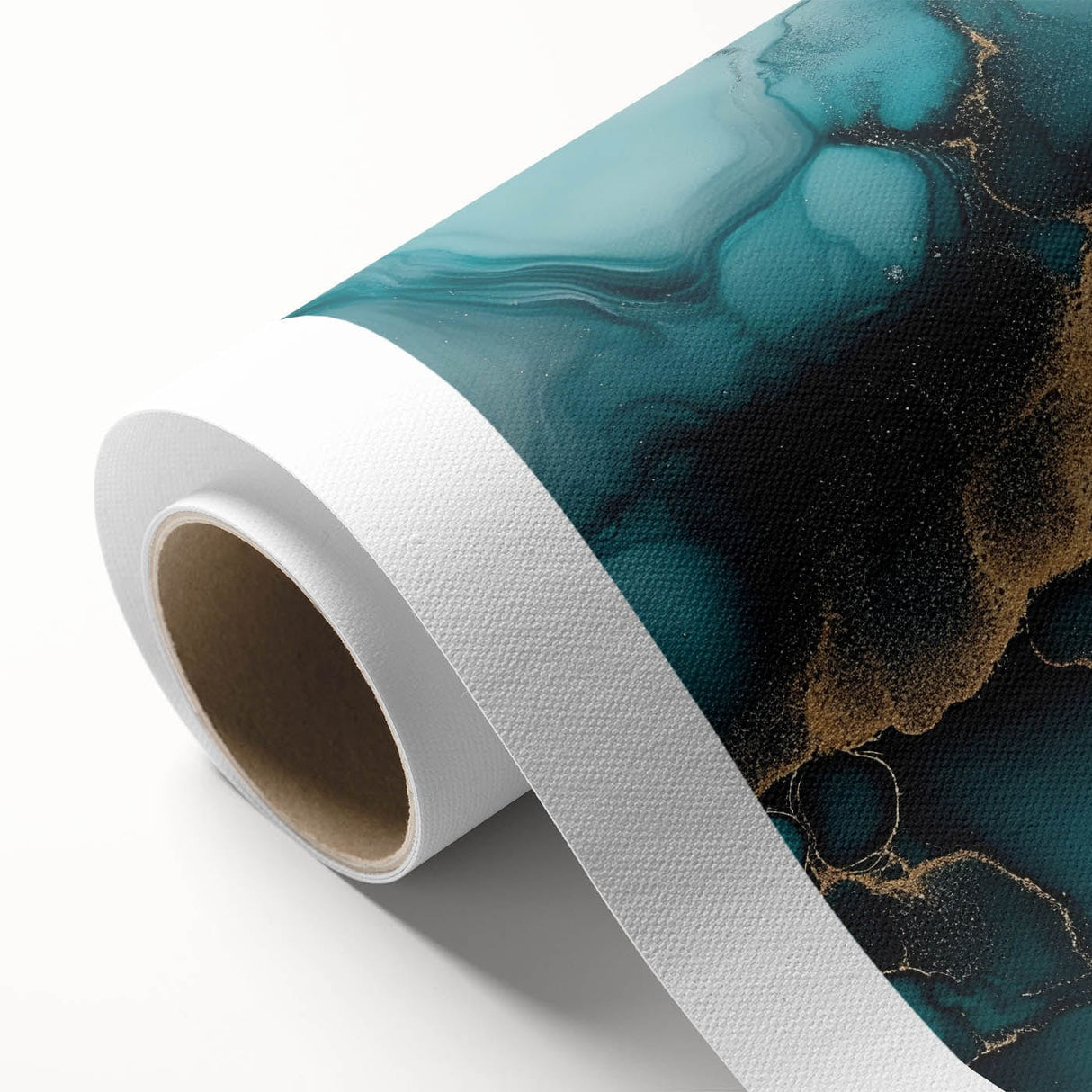 Ocean Veins – Fluid Art Paintings for Walls in Teal and Gold