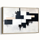 Minimalist Black and White Abstract Art - Monochrome Canvas Print