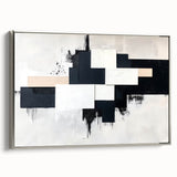 Minimalist Black and White Abstract Art - Monochrome Canvas Print