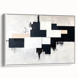Minimalist Black and White Abstract Art - Monochrome Canvas Print