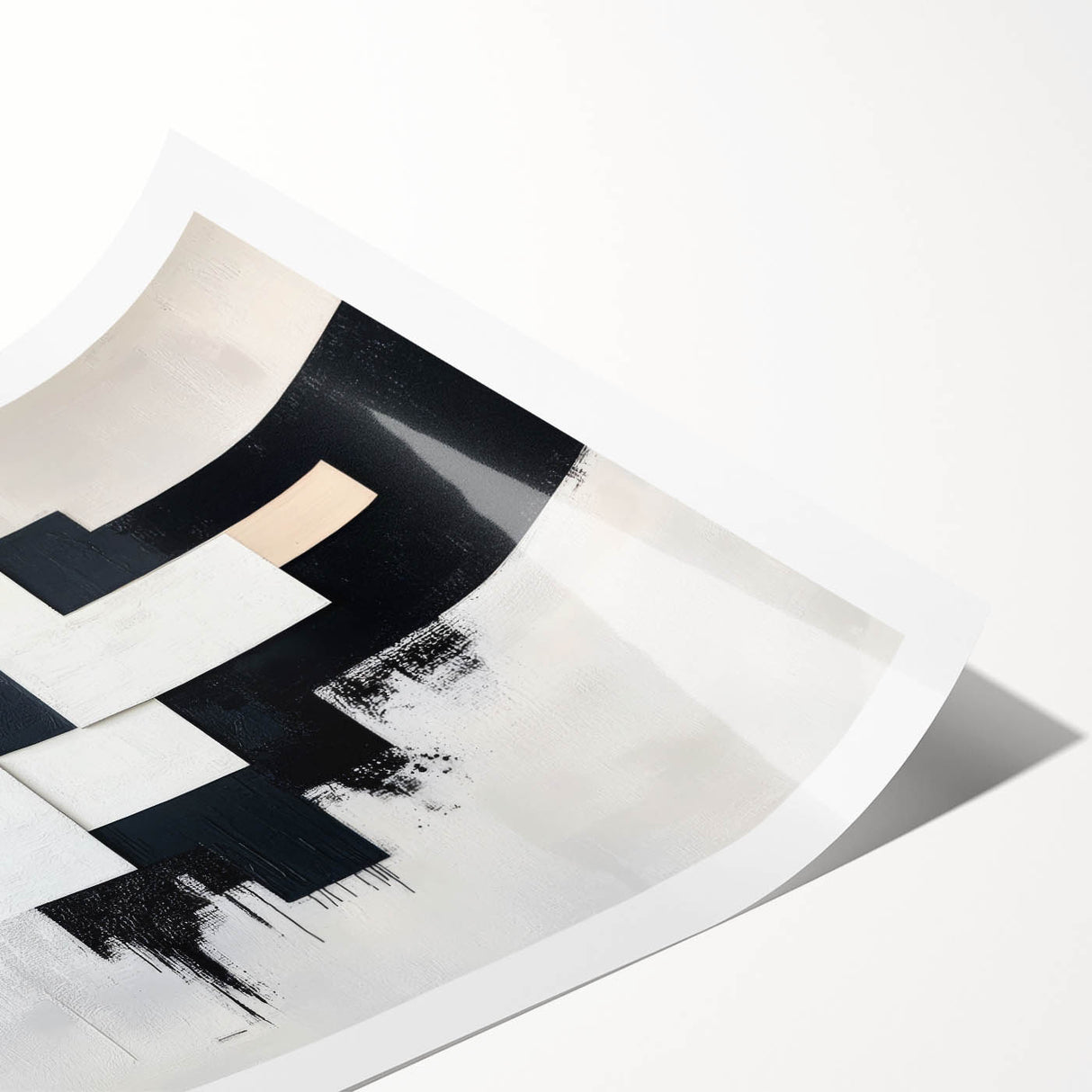 Minimalist Black and White Abstract Art - Monochrome Canvas Print