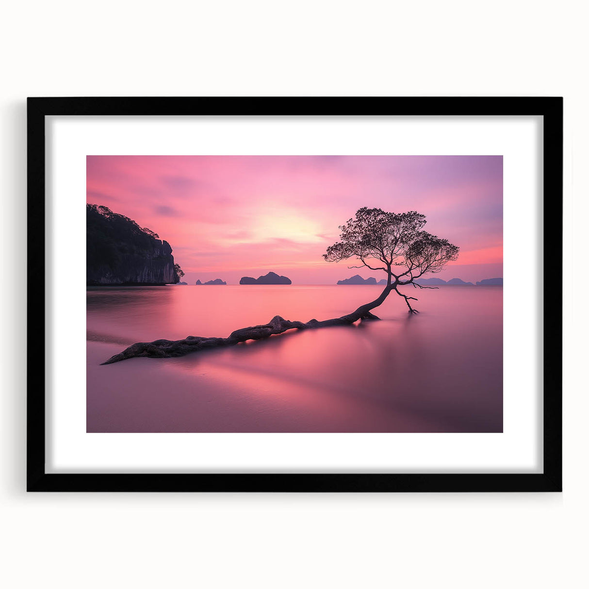 Tranquil Sunset Tree – Coastal Landscape & Nature Art Prints