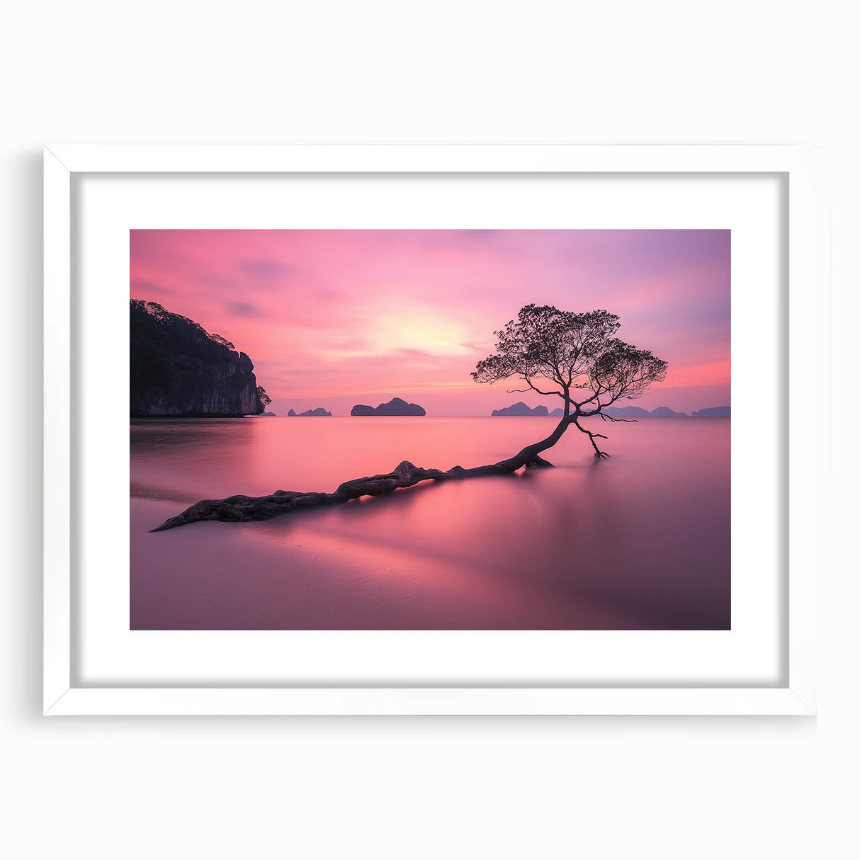 Tranquil Sunset Tree – Coastal Landscape & Nature Art Prints