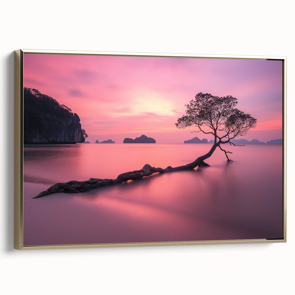 Tranquil Sunset Tree – Coastal Landscape & Nature Art Prints
