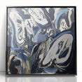 Abstract Art for Sale - Bold Black & Blue Contemporary Painting