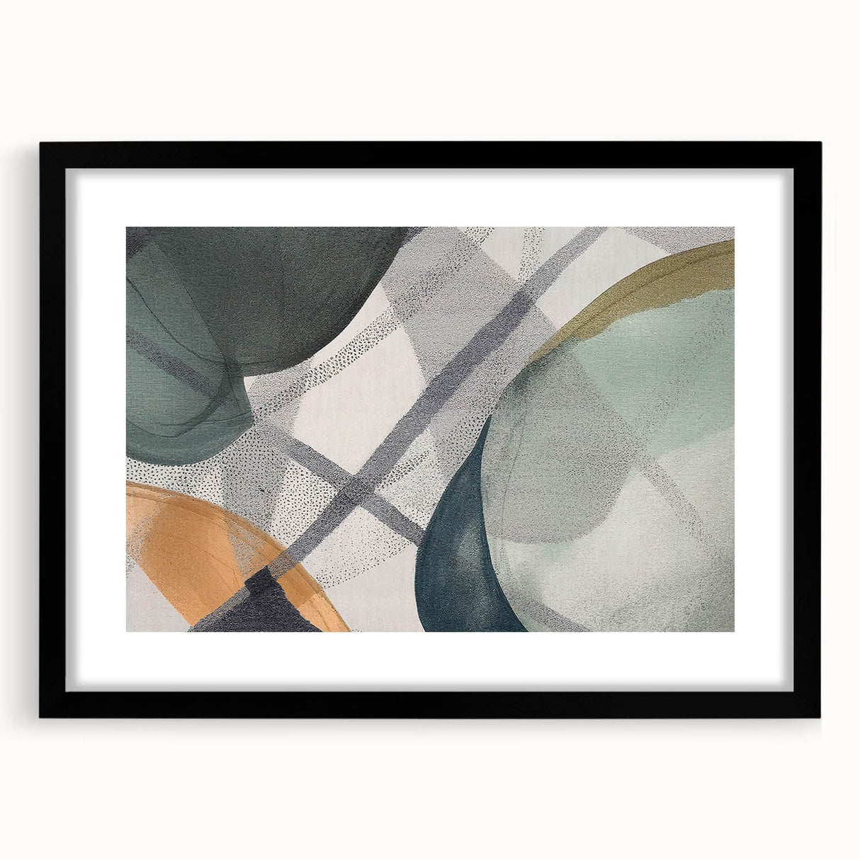 Abstract Canvas Wall Art – Contemporary Painting in Green & Beige