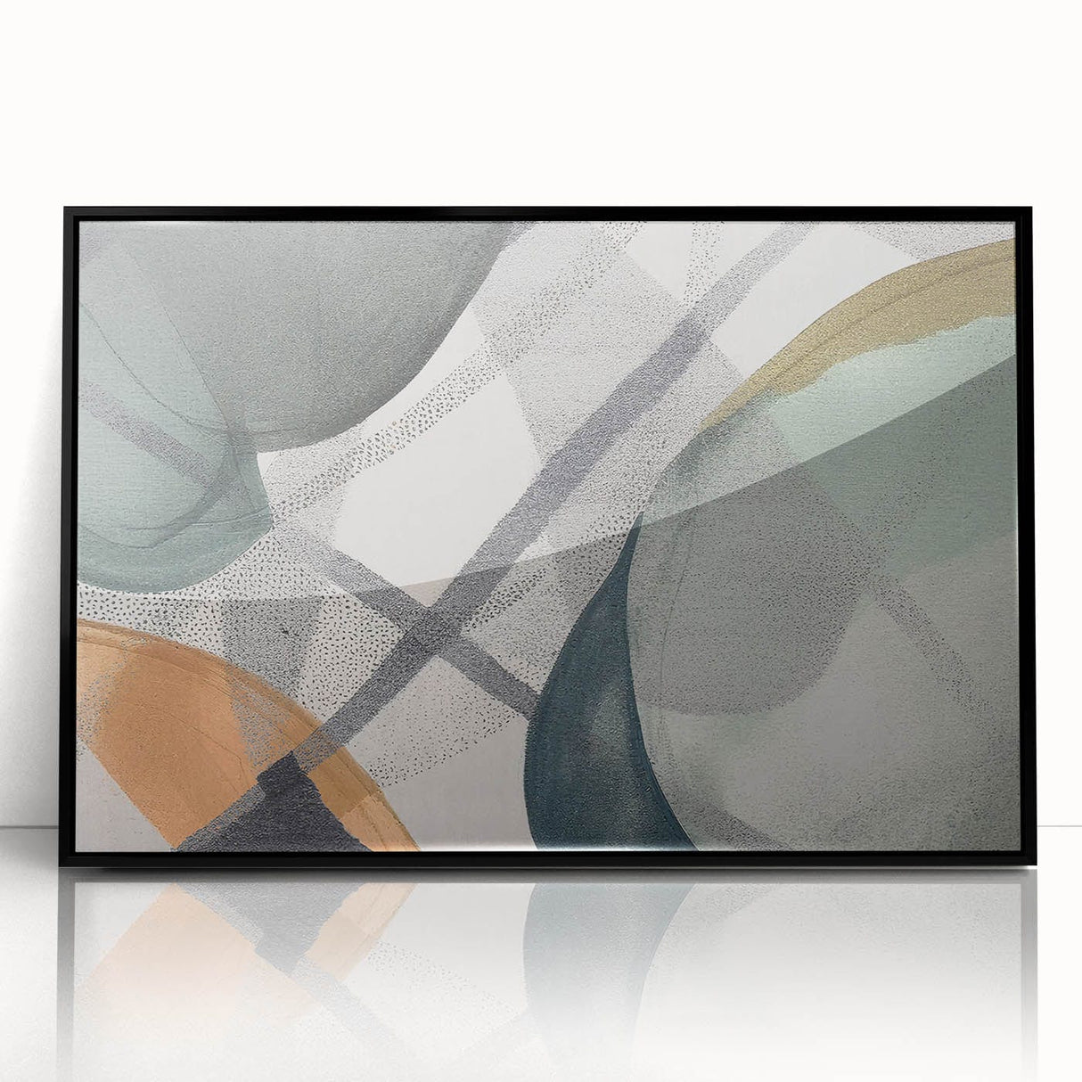 Abstract Canvas Wall Art – Contemporary Painting in Green & Beige