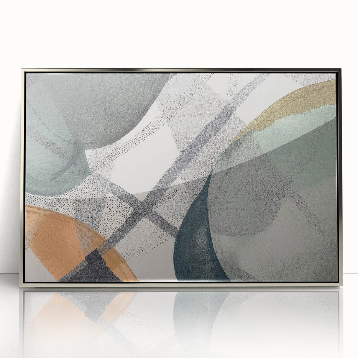 Abstract Canvas Wall Art – Contemporary Painting in Green & Beige