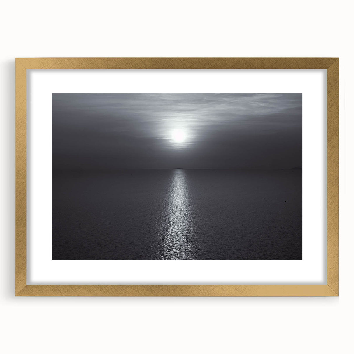 Modern Minimalist Landscape Prints – Monochrome Ocean Horizon