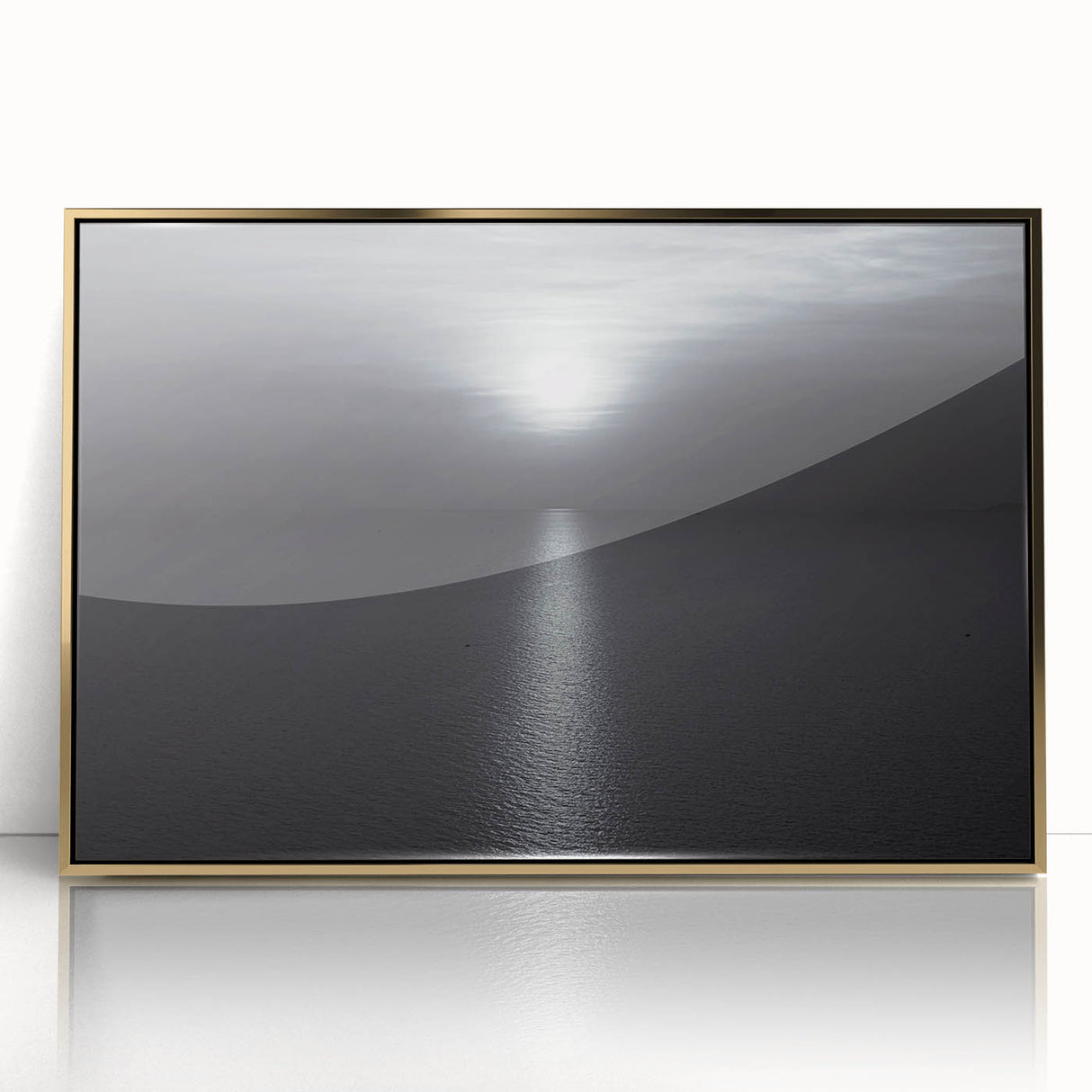 Modern Minimalist Landscape Prints – Monochrome Ocean Horizon