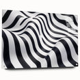 Geometric Abstract Art Prints – Black & White Wave Illusion