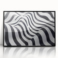 Geometric Abstract Art Prints – Black & White Wave Illusion