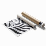 Geometric Abstract Art Prints – Black & White Wave Illusion