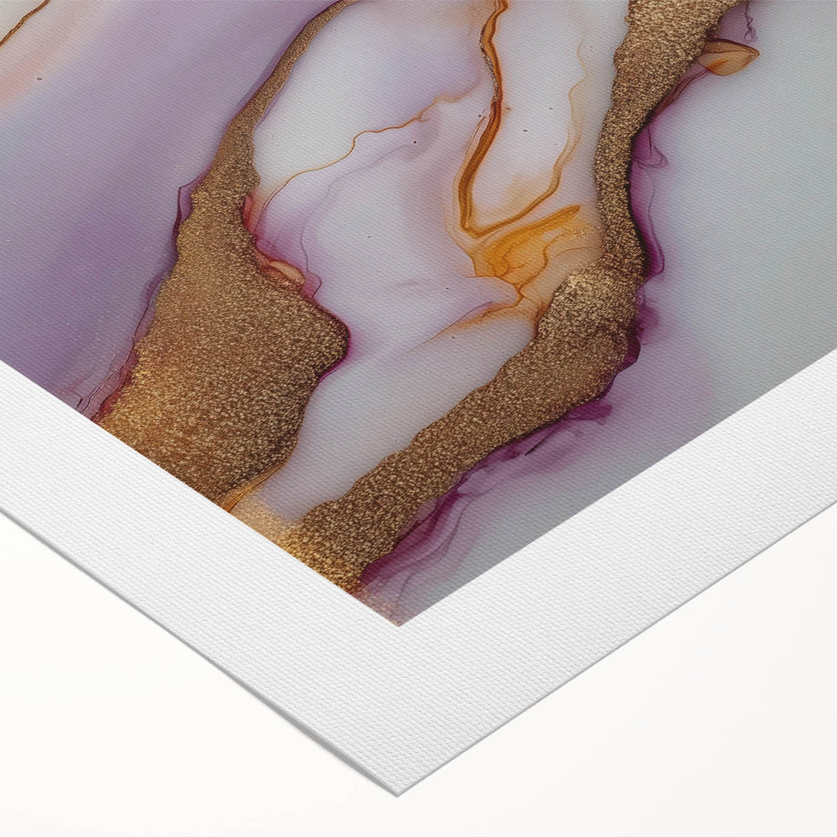 Exclusive Abstract Wall Decor – Elegant Purple & Gold Floral Art