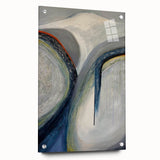 Moody Modern Wall Art – Abstract Gray & Blue Fluid Painting
