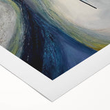 Moody Modern Wall Art – Abstract Gray & Blue Fluid Painting