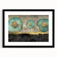 Golden Bloom – Fluid Acrylic Wall Decor with Turquoise Accents
