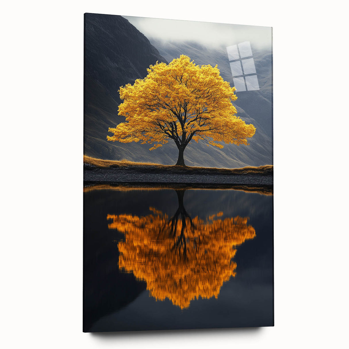 Golden Tree Reflection – Majestic Nature Art Print