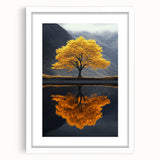 Golden Tree Reflection – Majestic Nature Art Print