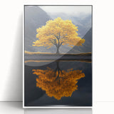 Golden Tree Reflection – Majestic Nature Art Print