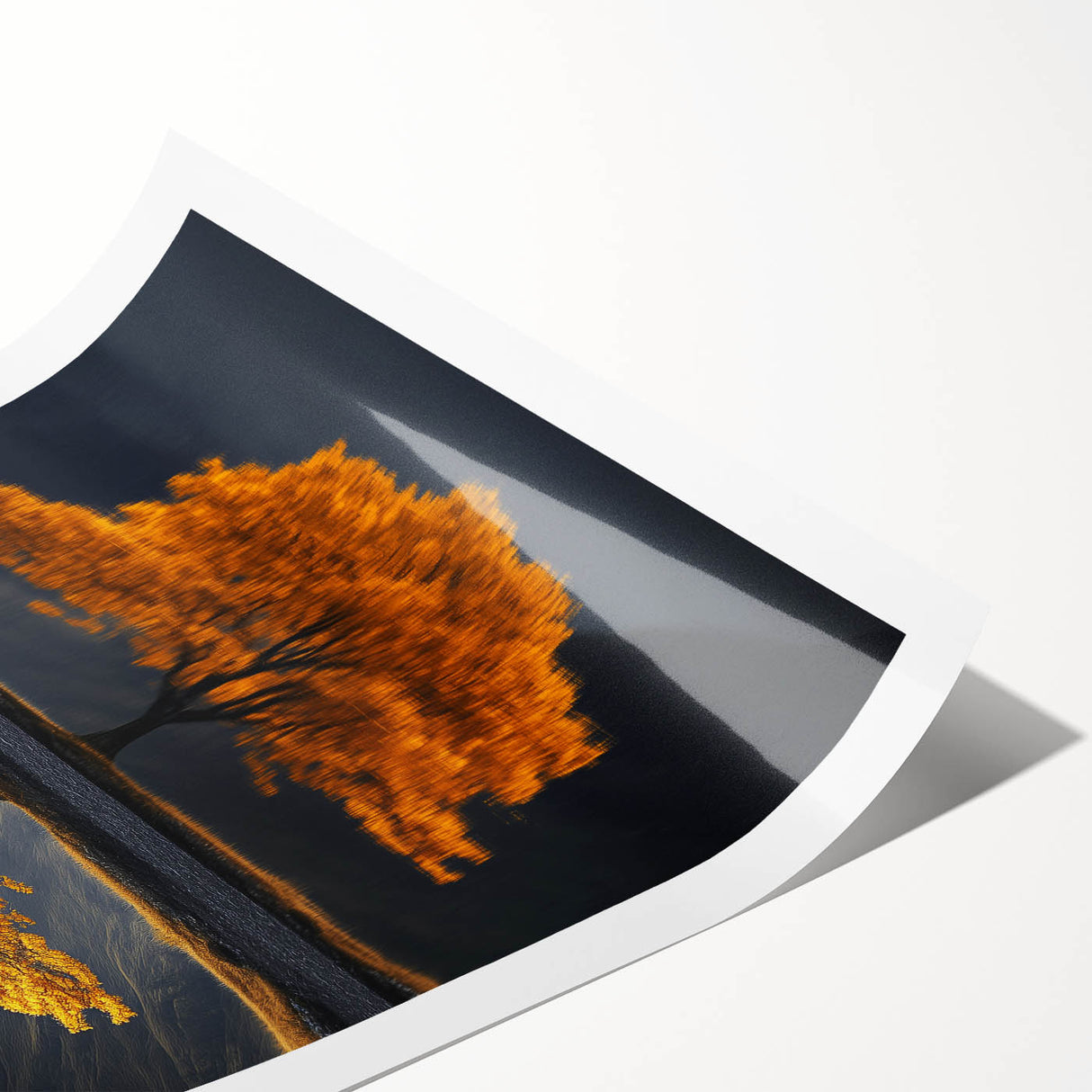 Golden Tree Reflection – Majestic Nature Art Print