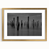 Contemporary Minimalist Nature Art – Pier Posts in Silent Water