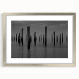 Contemporary Minimalist Nature Art – Pier Posts in Silent Water