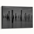 Contemporary Minimalist Nature Art – Pier Posts in Silent Water