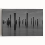 Contemporary Minimalist Nature Art – Pier Posts in Silent Water