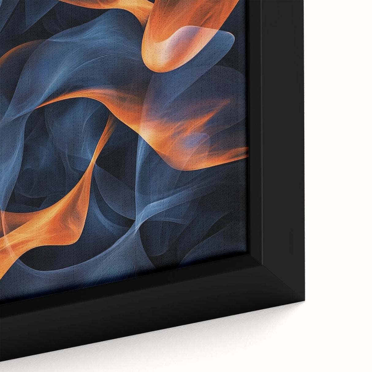 Large Abstract Paintings - Fiery Orange & Blue Modern Wall Art