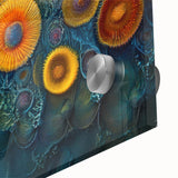 Radiant Bloom – Modern Fluid Art Prints in Orange and Deep Blue