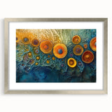 Radiant Bloom – Modern Fluid Art Prints in Orange and Deep Blue