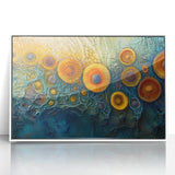 Radiant Bloom – Modern Fluid Art Prints in Orange and Deep Blue