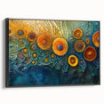 Radiant Bloom – Modern Fluid Art Prints in Orange and Deep Blue