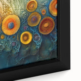 Radiant Bloom – Modern Fluid Art Prints in Orange and Deep Blue