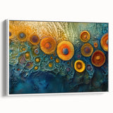 Radiant Bloom – Modern Fluid Art Prints in Orange and Deep Blue