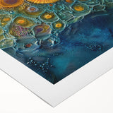 Radiant Bloom – Modern Fluid Art Prints in Orange and Deep Blue