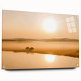 Minimalist Mountain Wall Art – Sunrise Over Misty Golden Valley