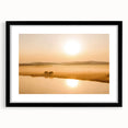 Minimalist Mountain Wall Art – Sunrise Over Misty Golden Valley